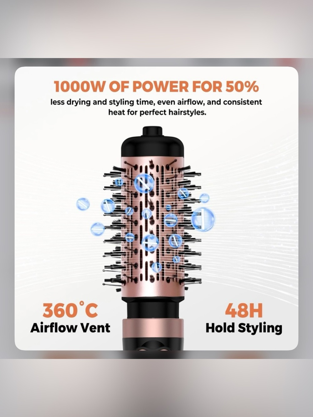 $70. OKWRAP Rotating Hair Dryer Brush 3-in-1 360° Rotating Hot Air Brush New! - Picture 9 of 16